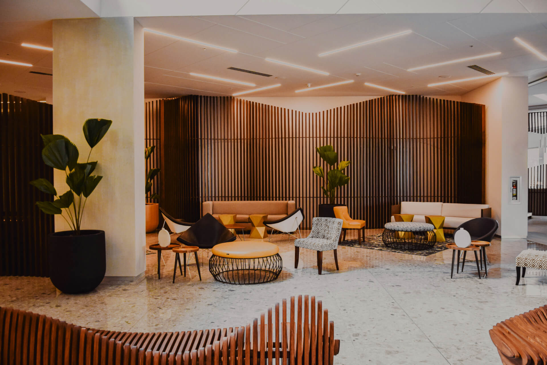 hotel reception with luxury furnishings