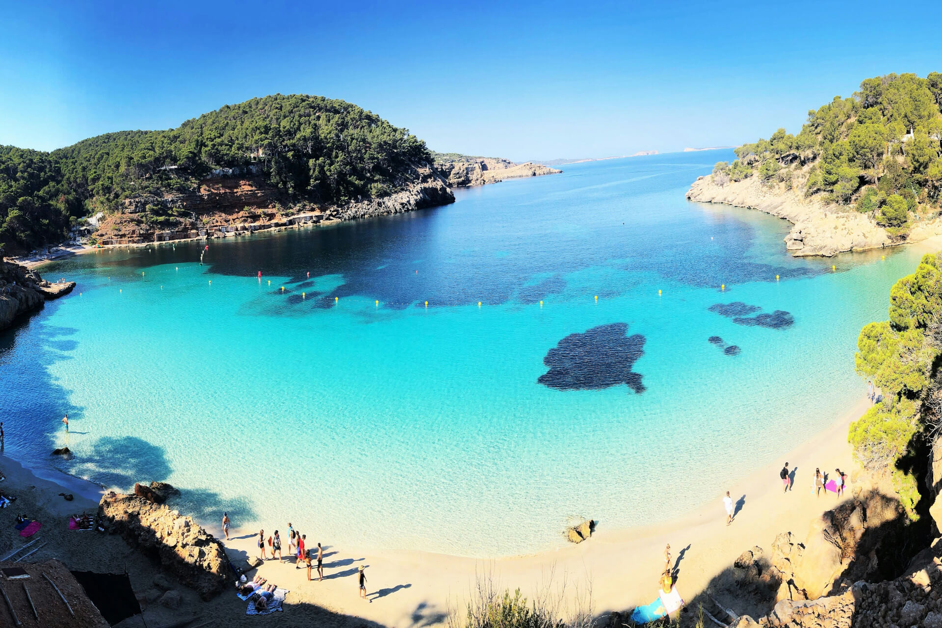 crystal clear waters on Cala Saladeta beach in Ibiza